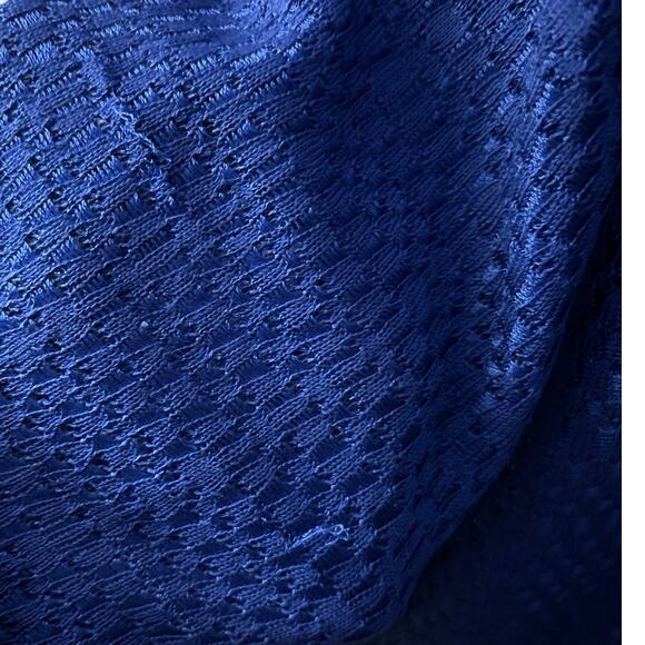 Ming Wang Plus Size 2X Textured Cardigan Sweater Blue FLAWS - Picture 6 of 6